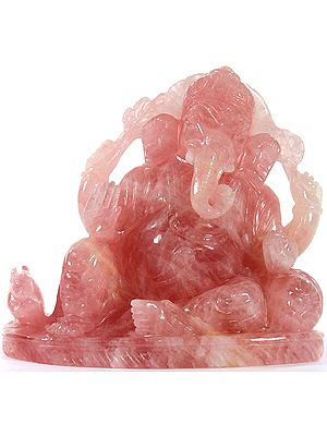 Relaxing Ganesha in Rose Quartz