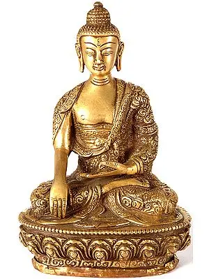 Bhumisparsha Buddha (Robes and the Back of the Throne Ornately Decorated with Dragons and the Scenes from His Life)