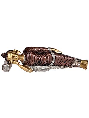 14" Relaxing Buddha Statue in Brass | Handmade | Made in India