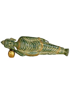 14" Relaxing Buddha Statue in Brass | Handmade | Made in India