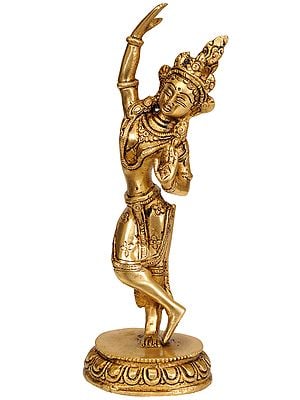 8" Tibetan Buddhist Mayadevi - The Mother of Buddha In Brass | Handmade | Made In India