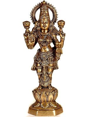 14" Padmakara Lakshmi In Brass | Handmade | Made In India