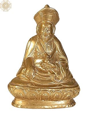 5" Lama (Tibetan Buddhist Deity) In Brass | Handmade | Made In India