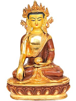 (Tibetan Buddhist Deity) Crowned Buddha in Earth -Touching Gesture
