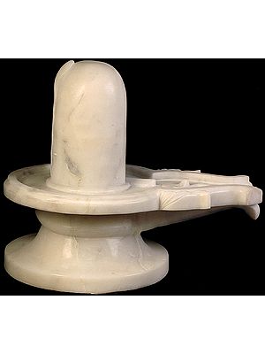 Large Shiva Linga of White Marble