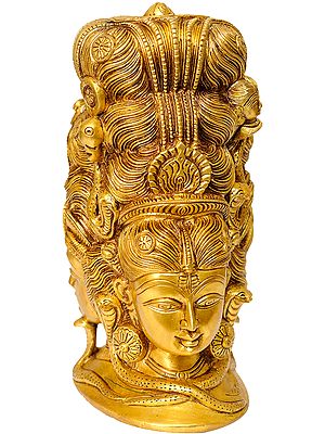 8" Mukhalingam (Parvati on Rear Side) In Brass | Handmade | Made In India