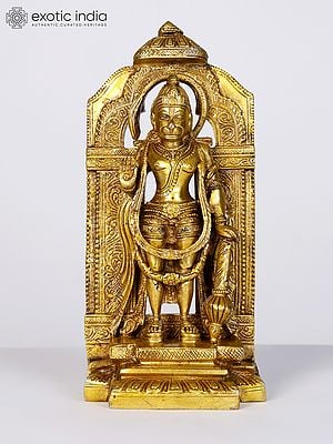 8" Hanuman Brass Statue | God Idol for Temple