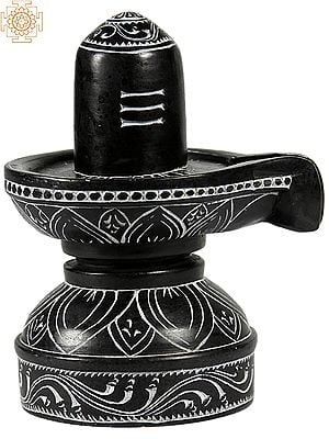 Shiva Linga – Black Marble Statue from Mahabalipuram