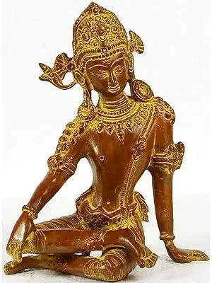 10" King of Gods Indra Brass Statue | Indian Handcrafted Idol