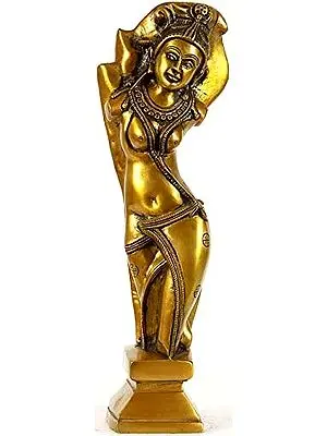 14" Lady Torso In Brass | Handmade | Made In India