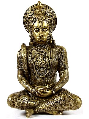 11" Lord Rama Lives in the Heart of Hanuman in Brass | Handmade