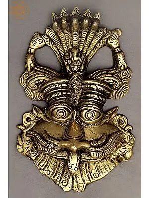6" Panchanaga Kirtimukha With Seated Ganesha On Top in Brass | Handmade | Made In India