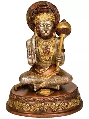 7" Bhakta Hanuman Brass Idol | Handmade Brass Statue