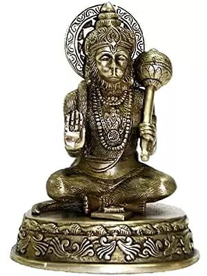 7" Bhakta Hanuman Brass Idol | Handmade Brass Statue