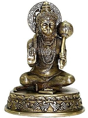 7" Lord Rama Lives in The Heart of Bhakta Hanuman In Brass | Handmade | Made In India