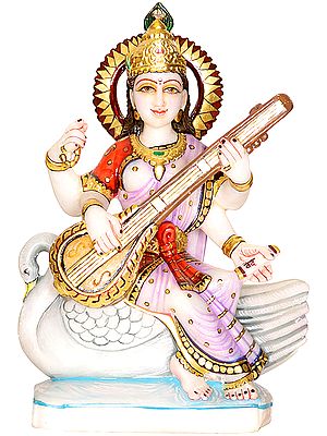 Goddess Saraswati Seated on a Swan