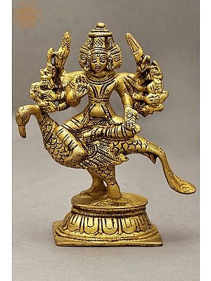 5" Karttikeya Brass Statue - Son of Shiva In Brass | Handmade | Made In India
