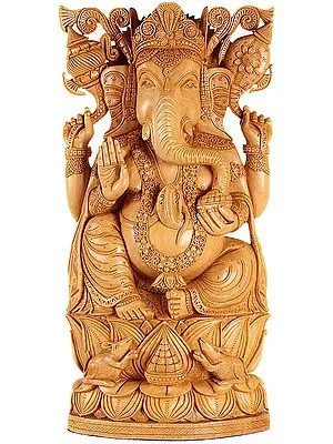 Superfinely Carved Kamalasana Ganesha
