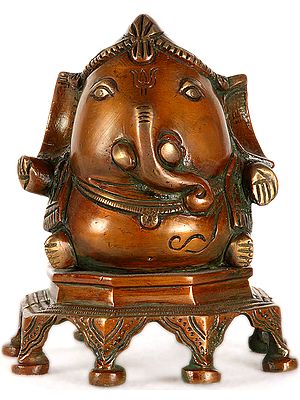 Charming Ganesha with Trident Tilak