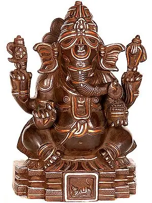 Four-Armed Ganesha Seated in Royal Ease Posture