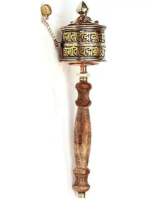 Tibetan Buddhist Prayer Wheel with Syllable Om Mani Padme Hum