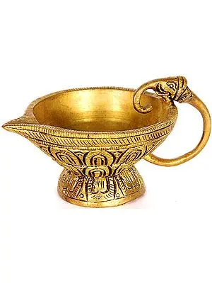 Wick Lamp with Elephant Head Handle (Price Per Pair)