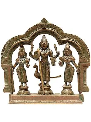 Karttikeya with His Two Consorts
