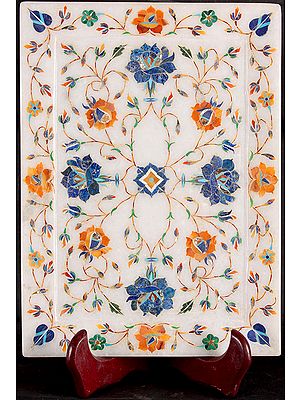 Tajmahal Plate from Agra (Inlaid with Gemstones)