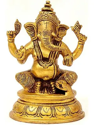 Four Armed Seated Ganesha
