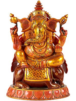 Shri Ganesha Seated on His Mount Rat