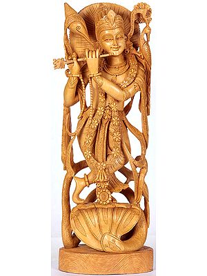 Shri Krishna Fluting on Kaliya