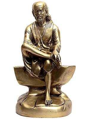 9" Shirdi Sai Baba Brass Sculpture | Handmade Brass Figurine | Made in India