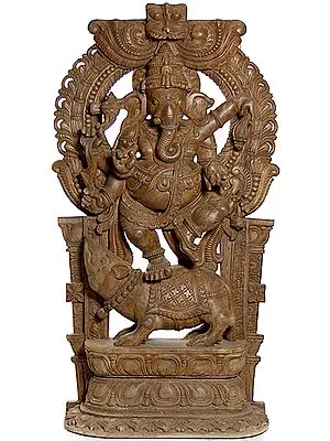 Lord Ganesha Dancing on His Rat