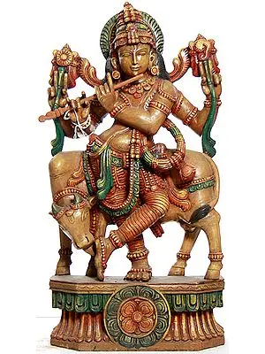 Krishna as Vishnu Blowing His Flute