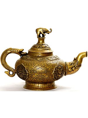 Ritual Kettle with Elephant and Auspicious Symbols