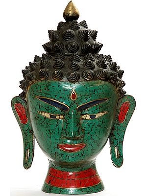 Buddha Head Inlaid with Gems
