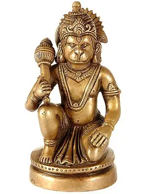 4" Sankat Mochan Hanuman in Brass | Handmade | Made In India