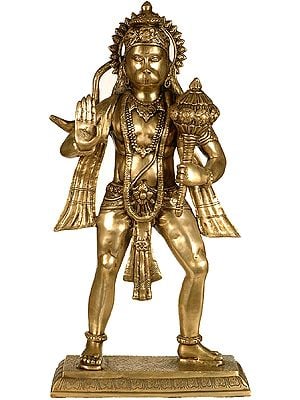 24" Shri Hanumanji In Brass | Handmade | Made In India