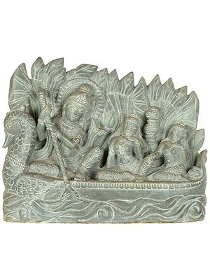 Shri Krishna and Gopis on the Ferry Boat of Love