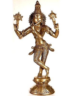 23" Shri Krishna as Vishnu (Narayana) In Brass | Handmade | Made In India