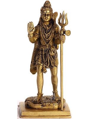 8" Standing Shiva In Brass | Handmade | Made In India