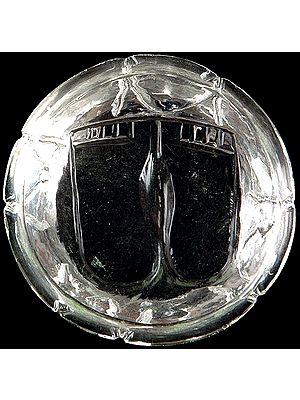 The Auspicious Lotus Feet of Lord (Vishnu) Carved in Crystal