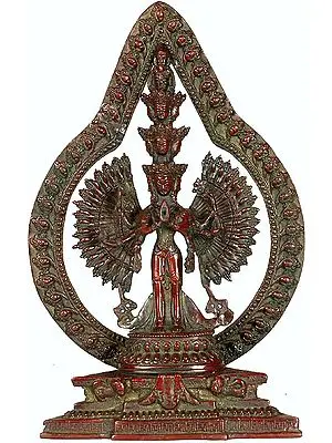 12" Thousand-Arms of Compassion (Tibetan Buddhist Deity) In Brass | Handmade | Made In India