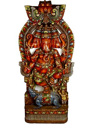 Three-Faced Dancing Ganesha