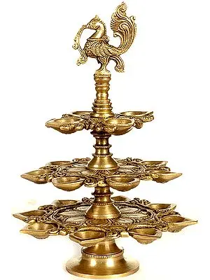 Three Layer Peacock Lamp
