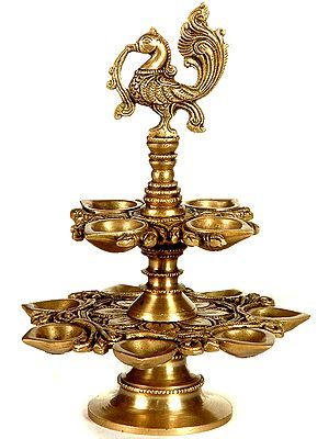 Two Layer Peacock Lamp