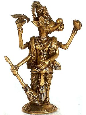 Varaha Incarnation of Lord Vishnu (Tribal Sculpture)