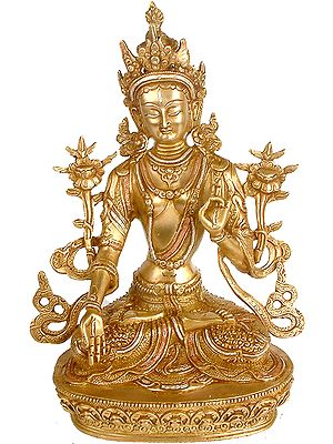 Tibetan Buddhist Deity: White Tara - Goddess of Long Life (Lower Garments and Back Ornately Decorated)