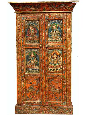 Wish-Fulfilling Wooden Cupboard with Figures of Taras and Dragons