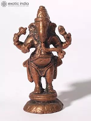 Small Standing Lord Ganesha Copper Statue